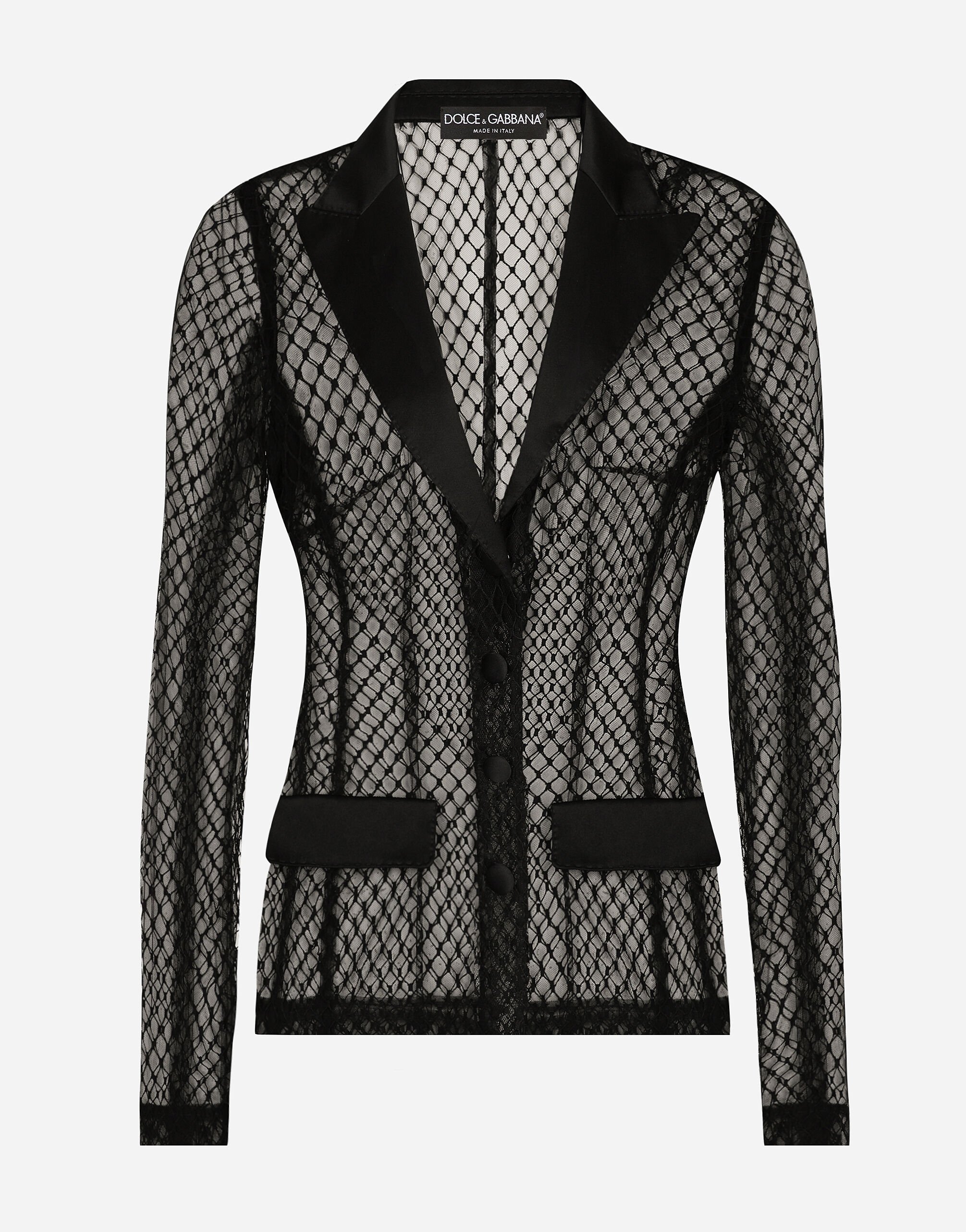 ${brand} Single-breasted mesh Dolce tuxedo jacket ${colorDescription} ${masterID}