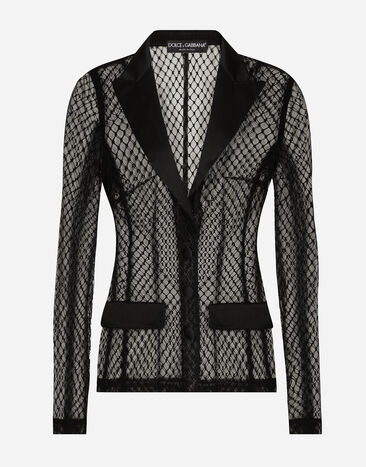 Dolce & Gabbana Single-breasted mesh Dolce tuxedo jacket Black F27BUTHLM83