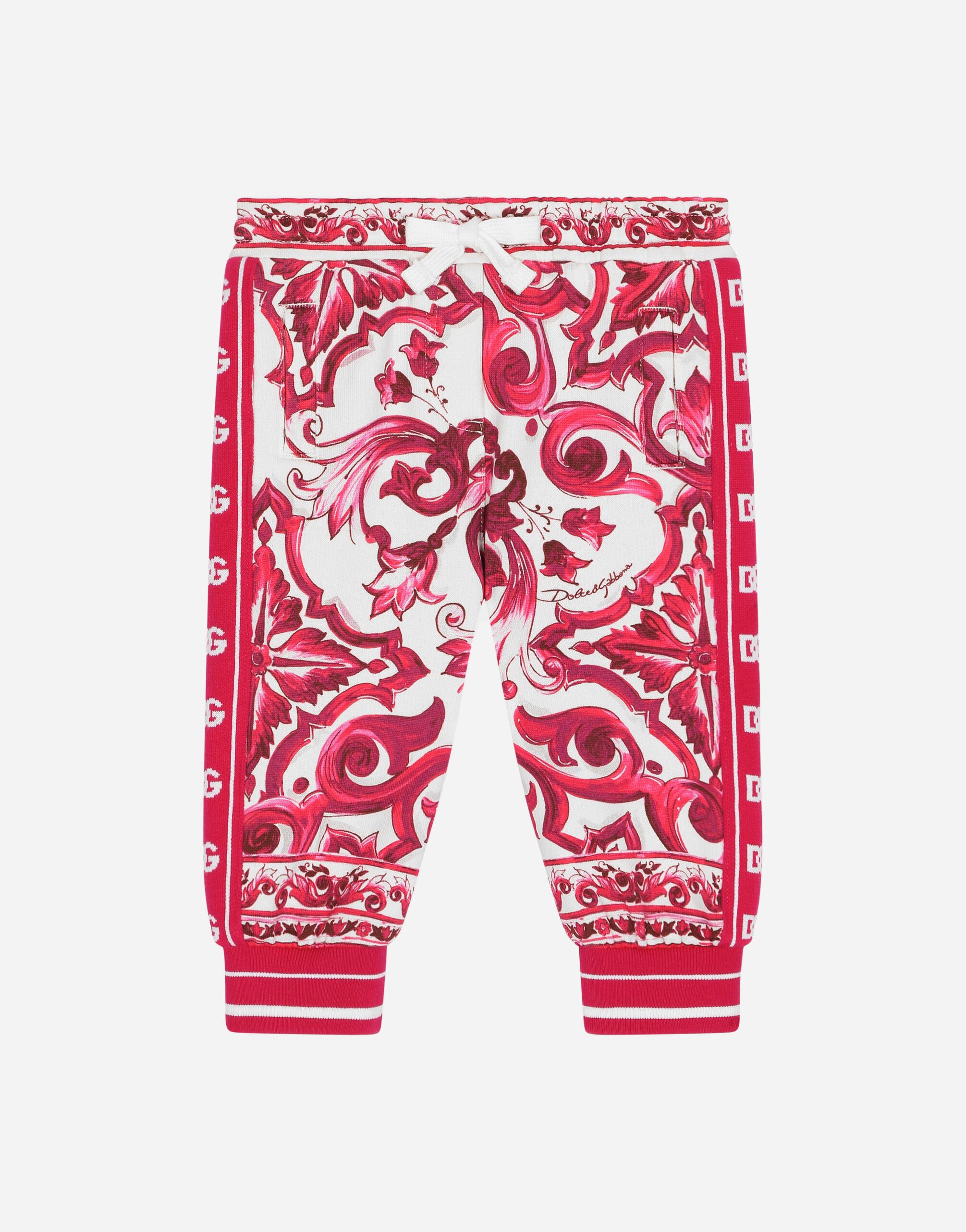Dolce & Gabbana Pantaloni jogging in jersey stampa maiolica Stampa L23Q30FI5JU