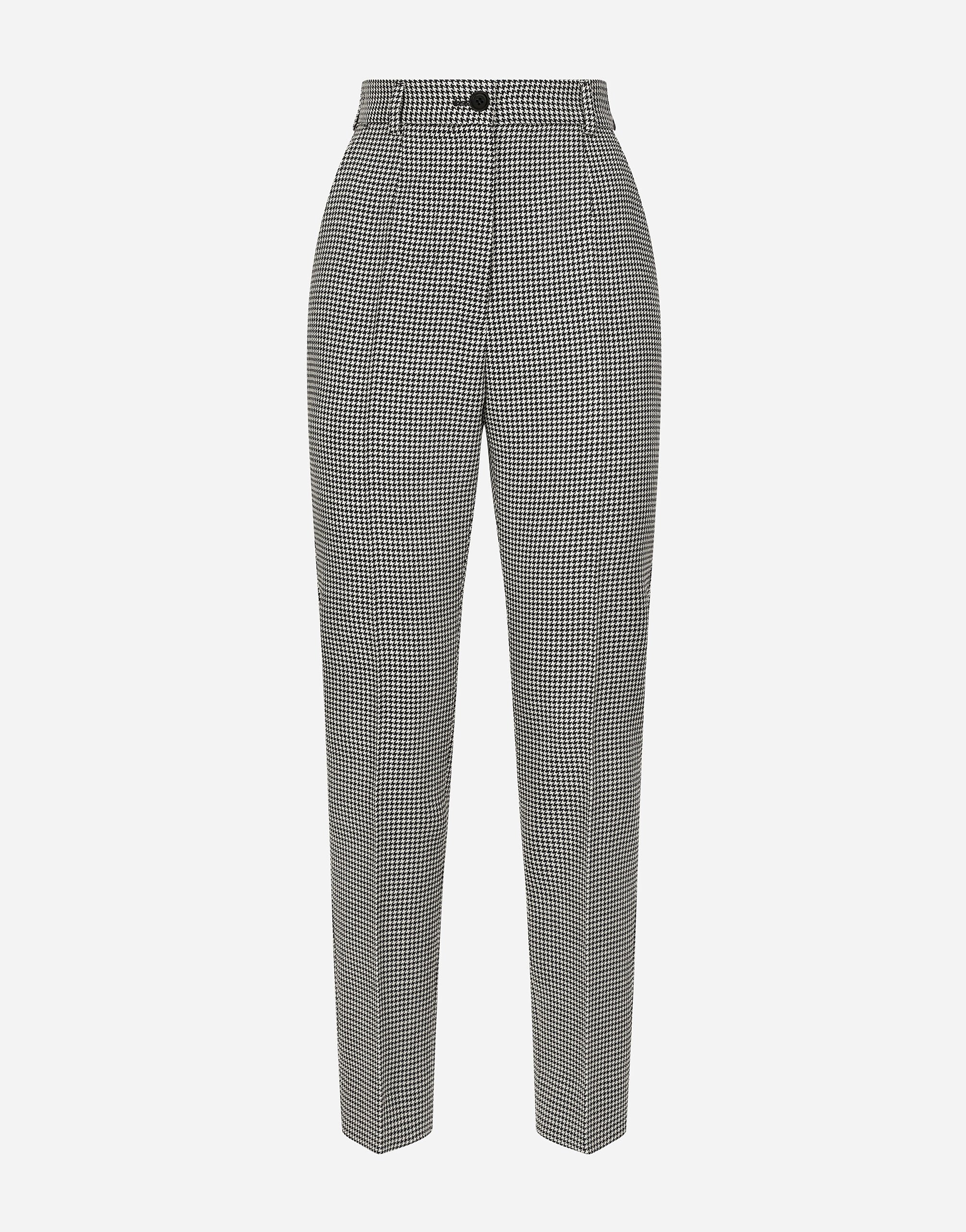 ${brand} Pantaloni sartoriali in pied de poule di lana ${colorDescription} ${masterID}