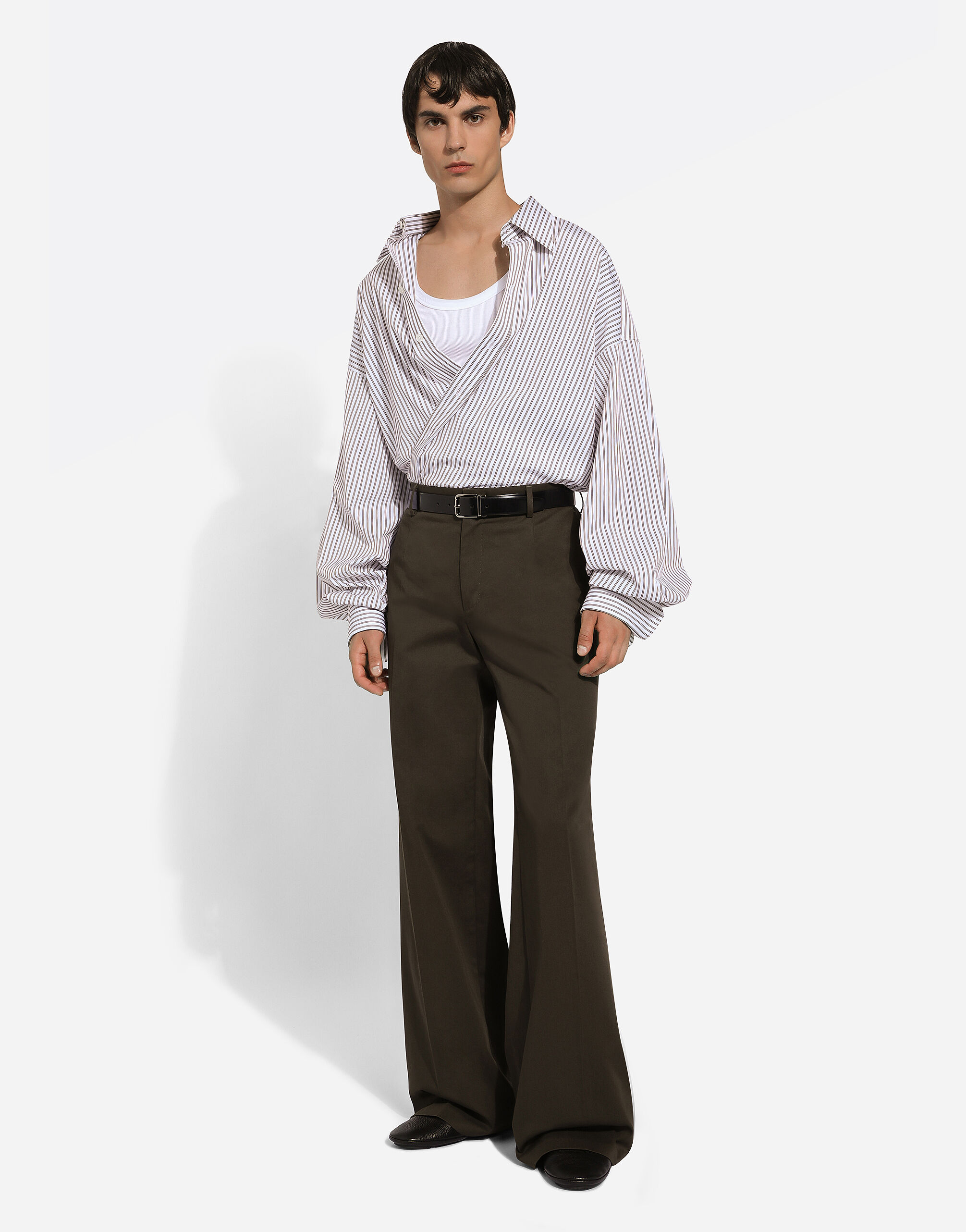 Tailored cotton pants in Brown for | Dolceu0026Gabbana® US