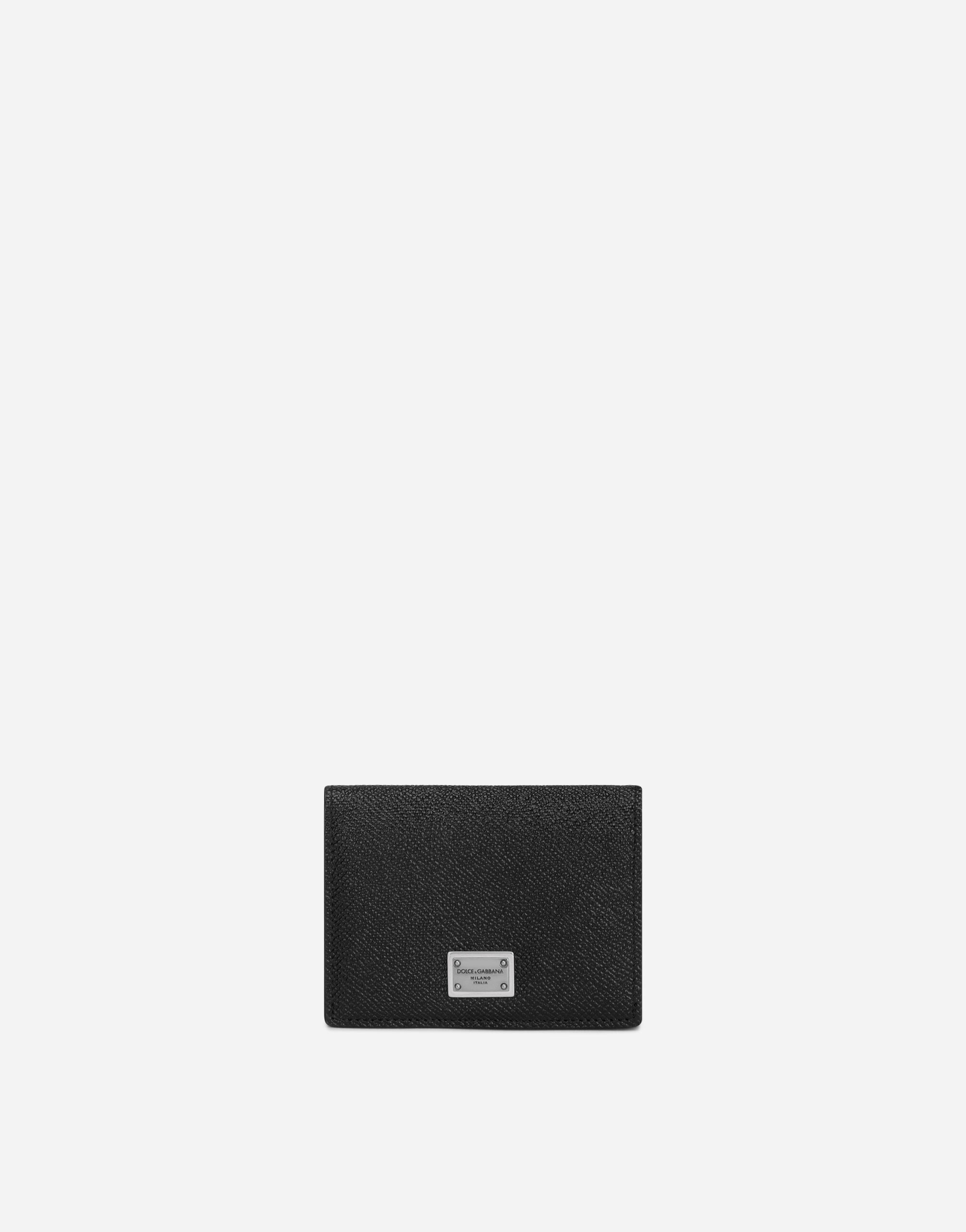 ${brand} Calfskin card holder with branded plate ${colorDescription} ${masterID}