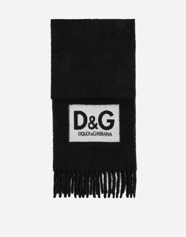 Dolce & Gabbana Sciarpa lana con patch DG Stampa GQ348EG0WS2