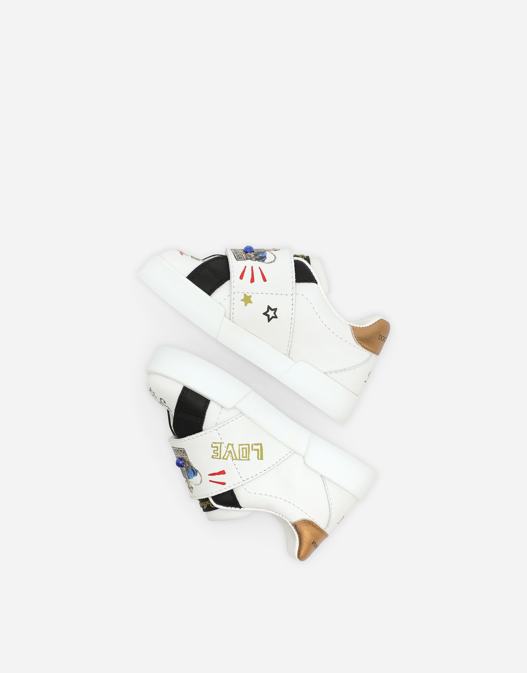 Printed calfskin Portofino sneakers