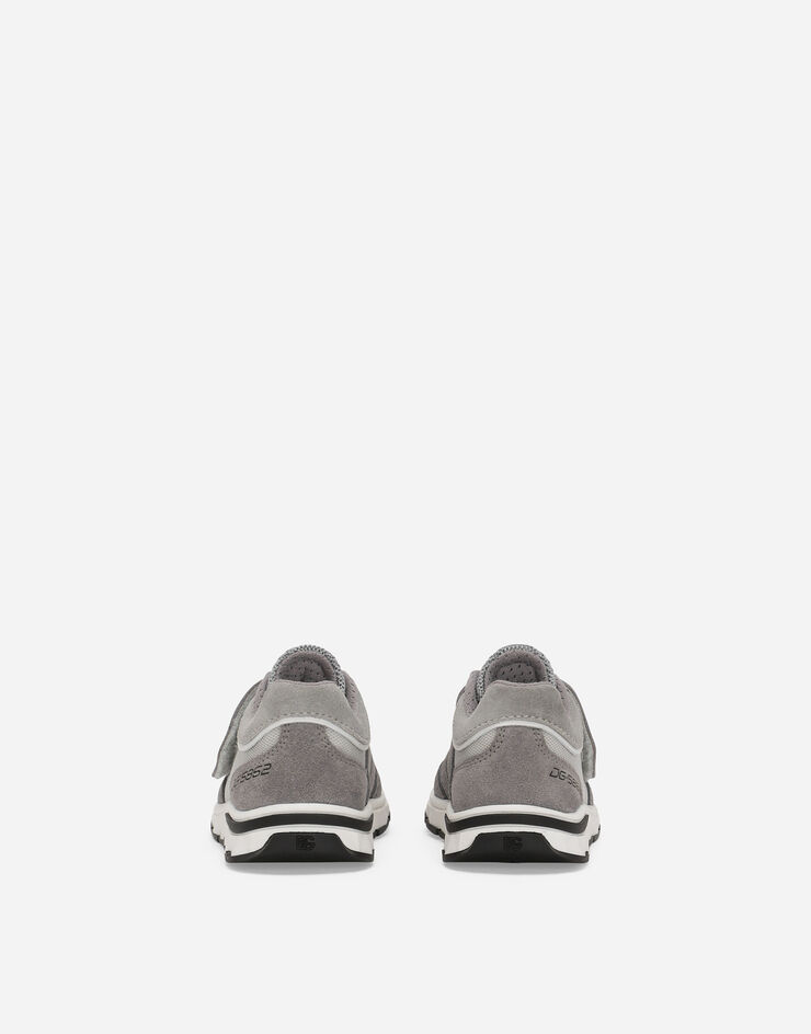 Dolce & Gabbana DG Running low-top sneakers in mesh and split leather Grey DN0199AA954