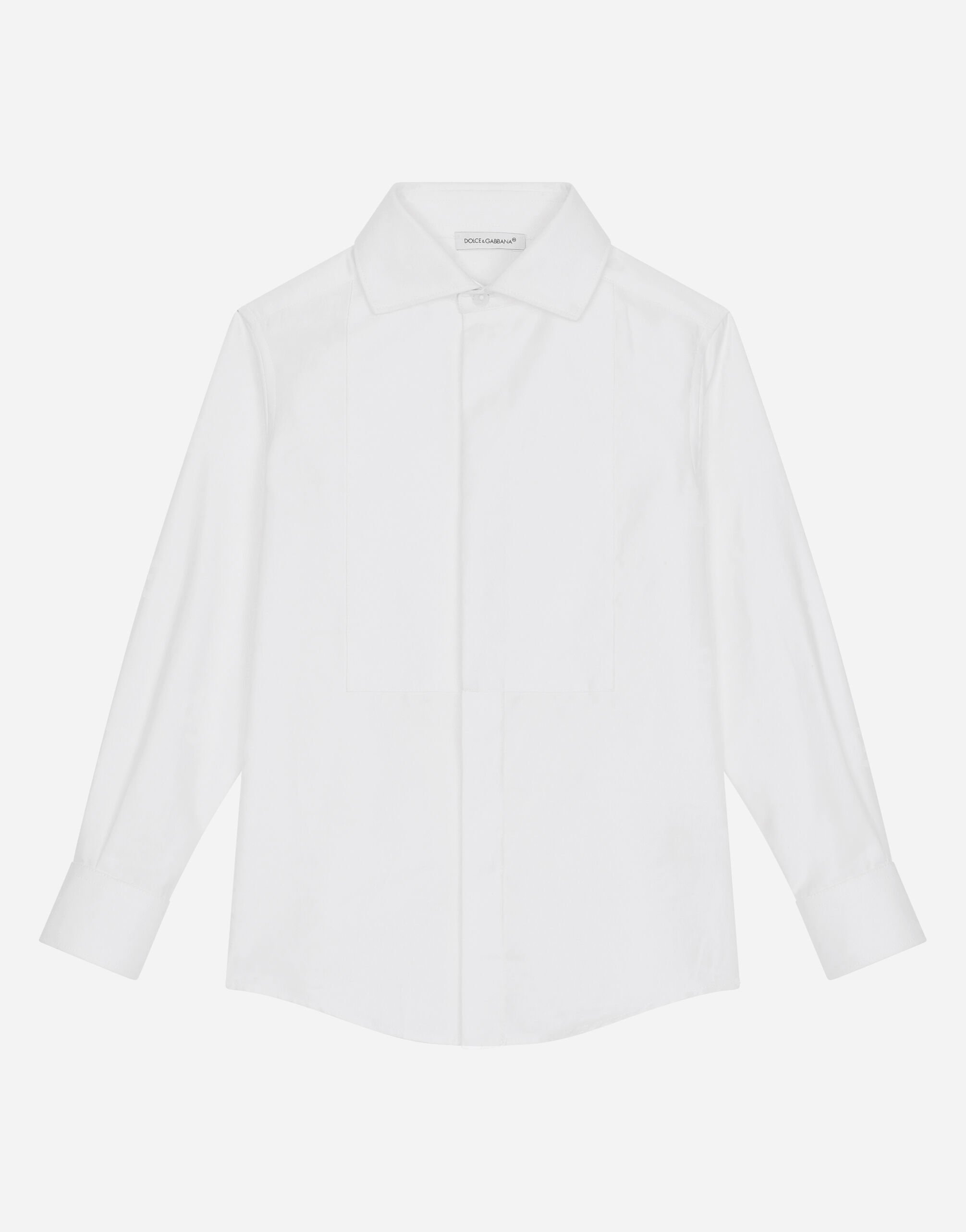 Dolce & Gabbana Poplin jacquard tuxedo shirt with DG logo Print L44S11HI1S6
