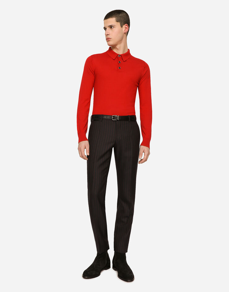Dolce & Gabbana Long-sleeved cashmere polo-shirt 红 GX831TJAWTY