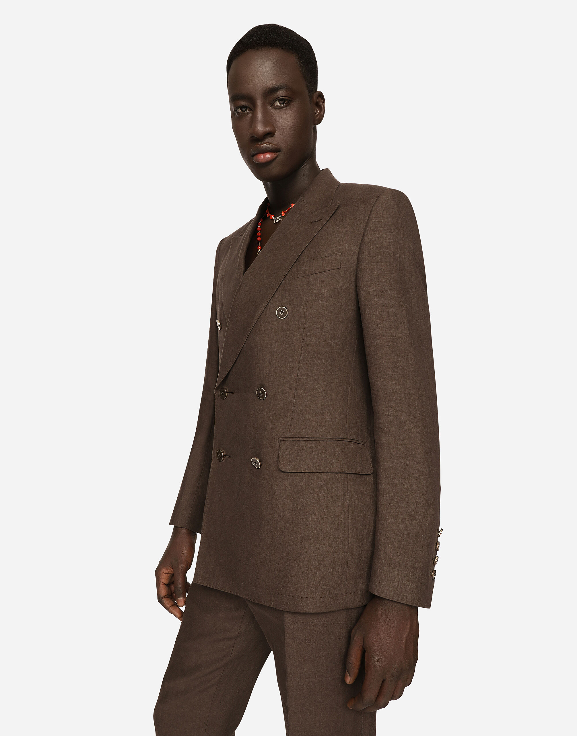 Double-breasted linen Sicilia-fit suit