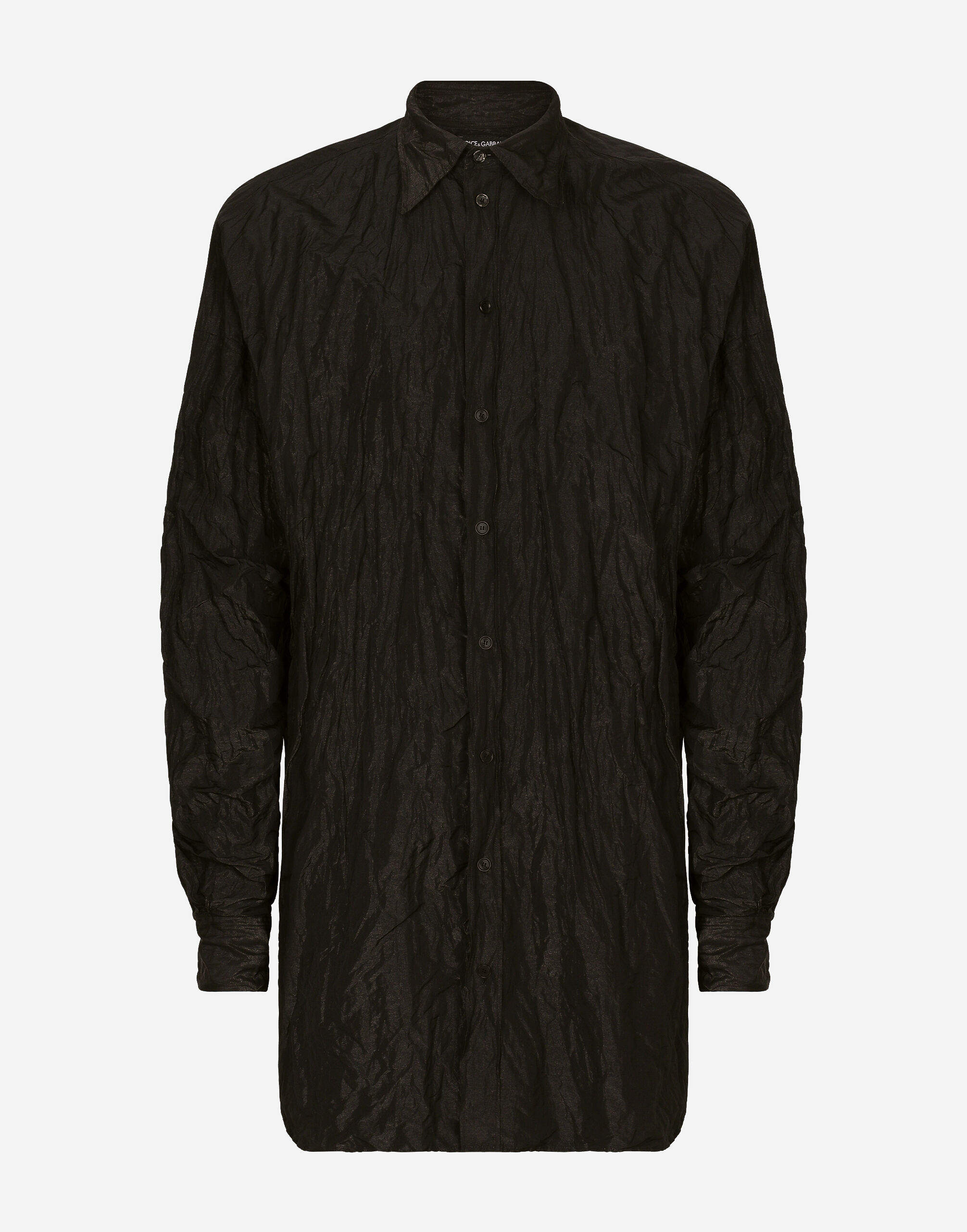 Dolce&Gabbana Oversize crushed foiled fabric shirt Black G710PTFU26Z