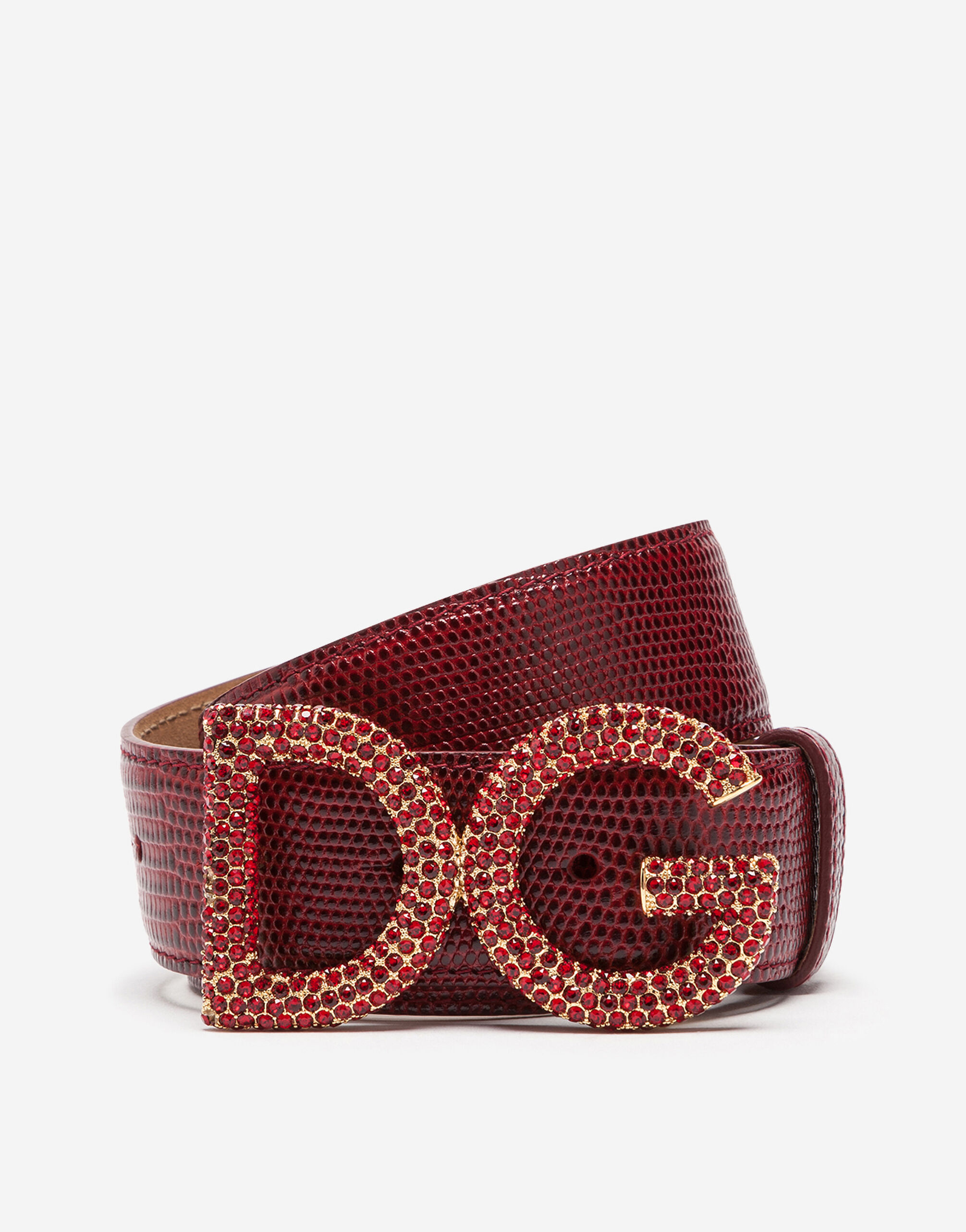 Belt in Iguana Print Calfskin - Women's Belts | Dolce&Gabbana