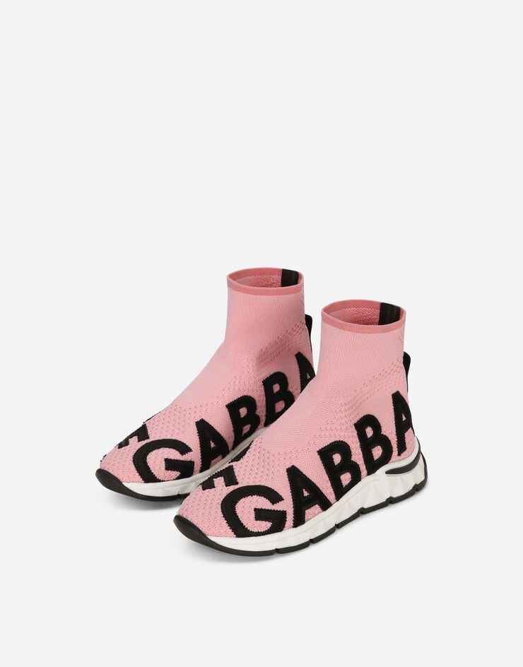 Dolce&Gabbana Sorrento 2.0 弹力针织高帮运动鞋 粉红 DA5179AK338