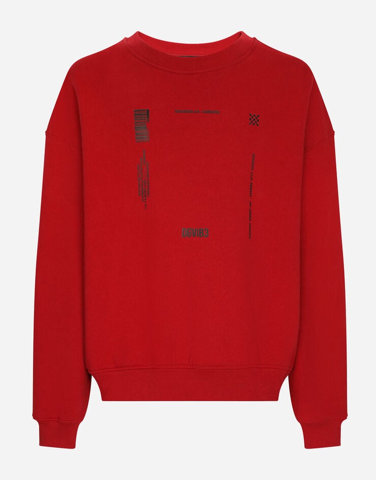 Dolce & Gabbana Jersey-Sweatshirt Print DGVIB3 und Logo Rot G9AQVTG7K3C