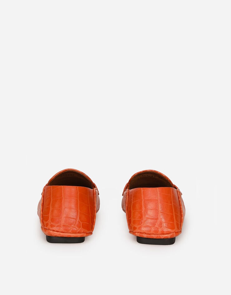 Dolce & Gabbana 鳄鱼纹印花小牛皮驾车鞋 橘 A50583AS422