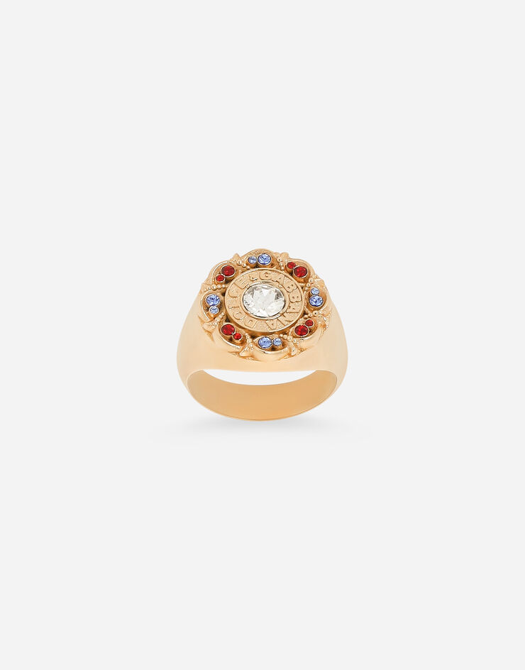 Dolce & Gabbana Bague strass floral Doré WRQ5S1W1111