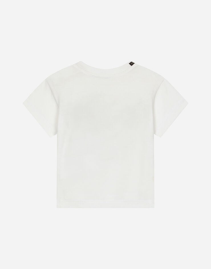 Dolce & Gabbana T-shirt en jersey avec logo DG palermo Blanc L1JTEYG7NYA