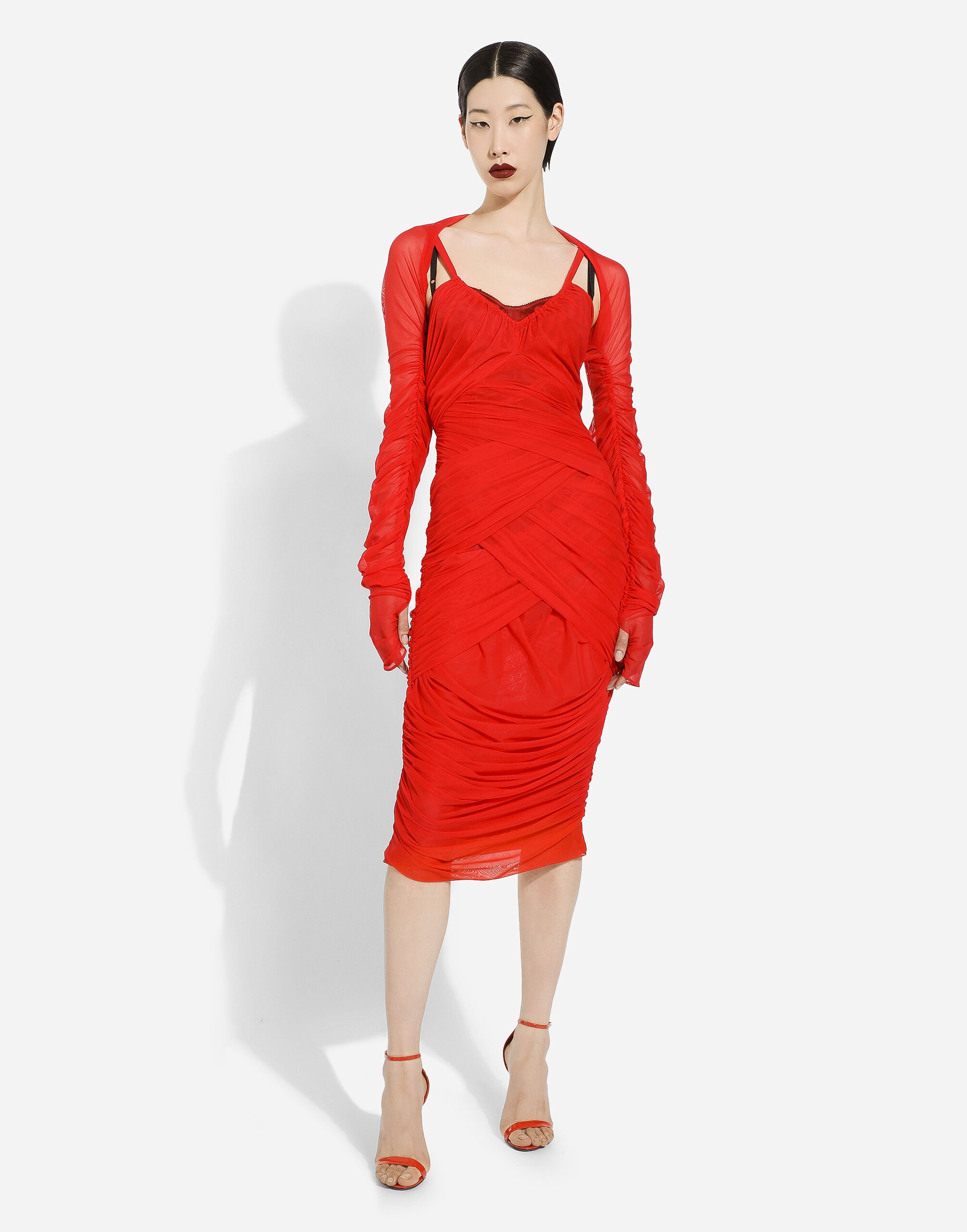 Draped Knee Length Dress