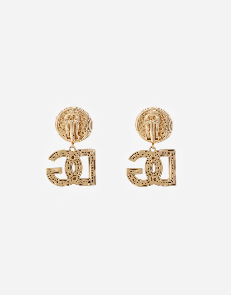 Dolce & Gabbana Drop earrings with cabochon details and DG logo Gold WEQ6L2W1111