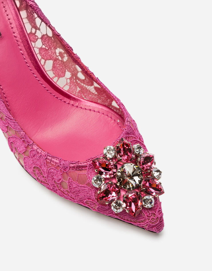 Dolce & Gabbana Zapatos escotados de encaje Taormina con cristales Fucsia CD0066AL198