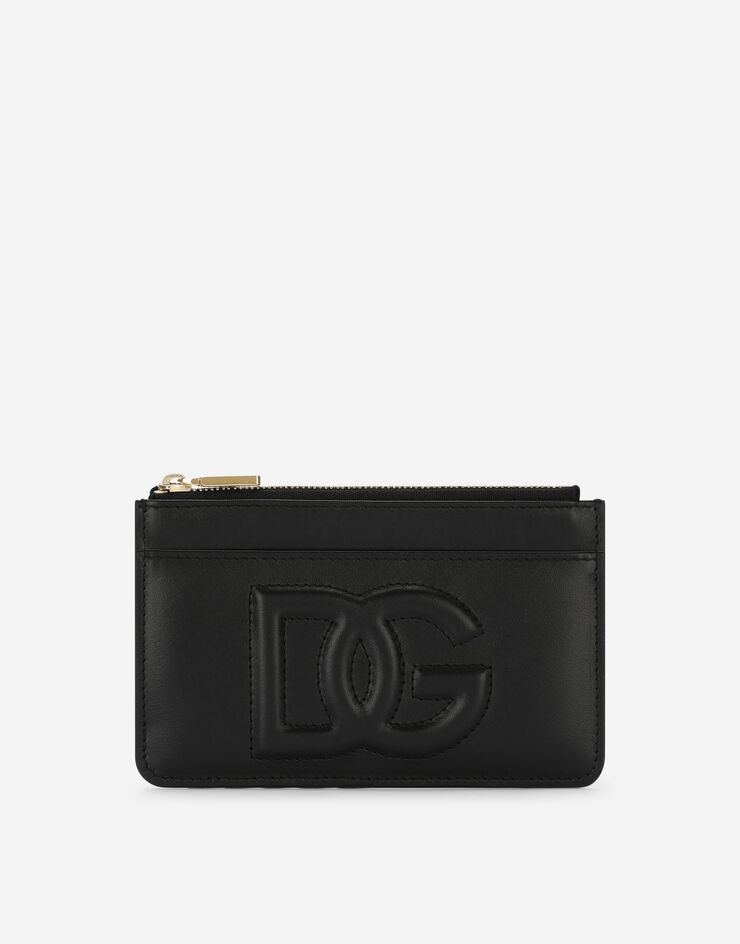 Dolce & Gabbana Medium calfskin card holder with DG logo  черный BI1261AG081
