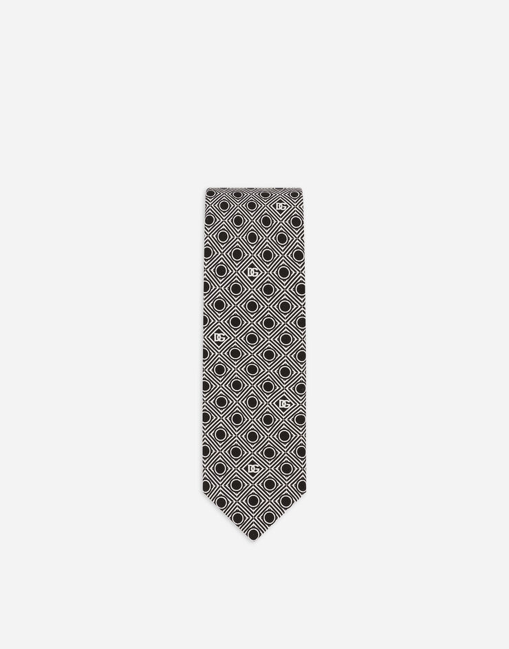 Dolce & Gabbana Silk jacquard tie with micro-designs and DG logo Print GT149EG0WSO