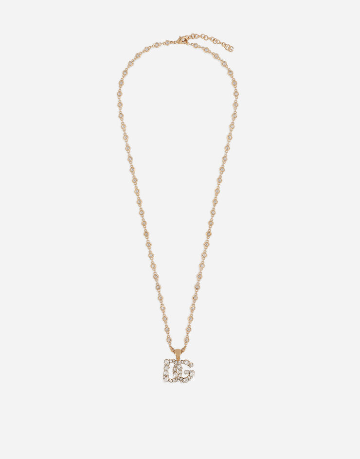 Dolce & Gabbana Collier avec logo DG en strass Doré WNQ6L6W1111