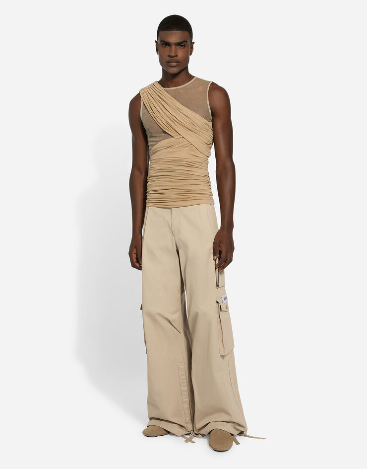 Cotton cargo pants in beige - Dolce Gabbana