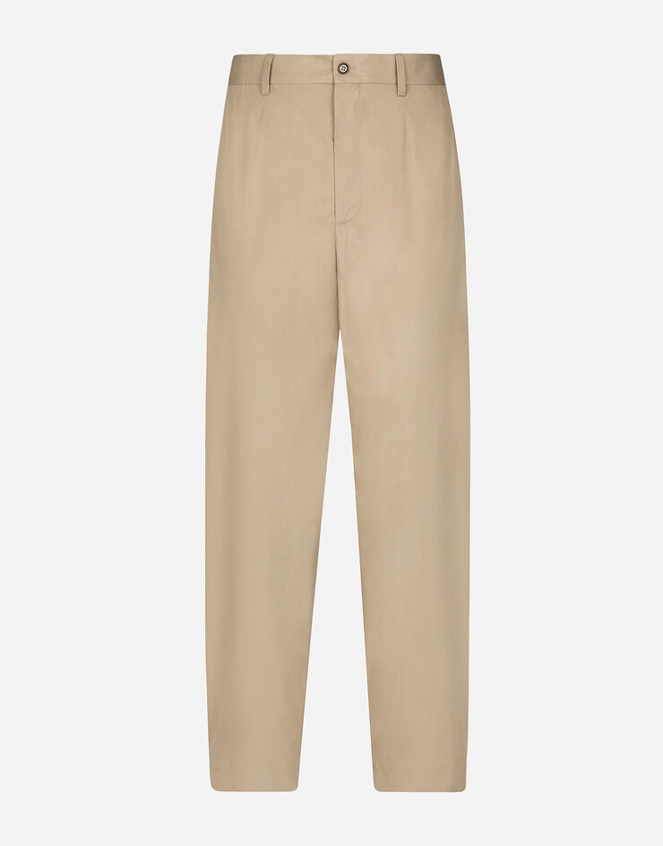 Dolce & Gabbana Pantalone in popeline di cotone Beige GV5ZHTFU5SW