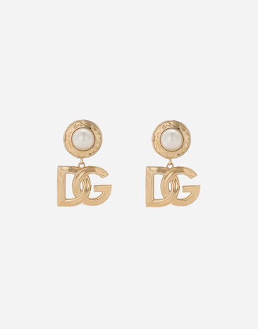 ${brand} Drop earrings with cabochon details and DG logo ${colorDescription} ${masterID}