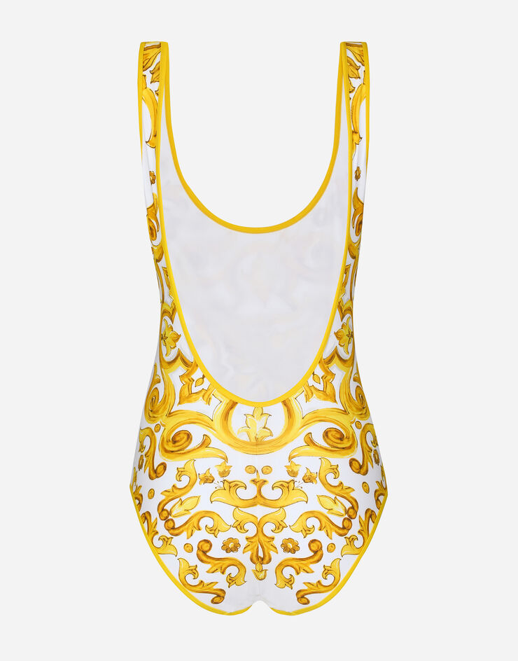 Dolce & Gabbana Majolica-print racing swimsuit Print O9A46JONO19