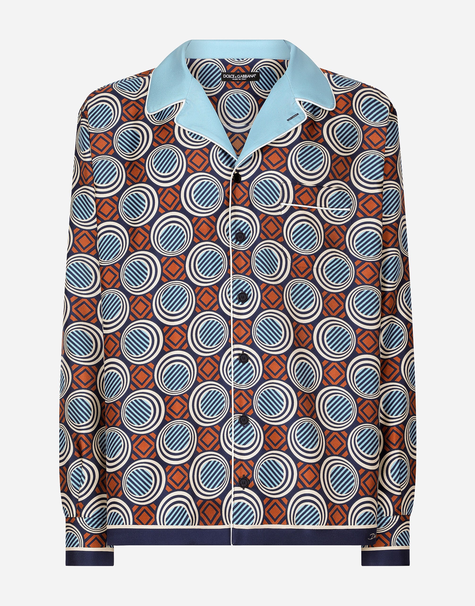 Dolce & Gabbana Camisa de seda estampada Multicolor G5IT7TIS1QJ