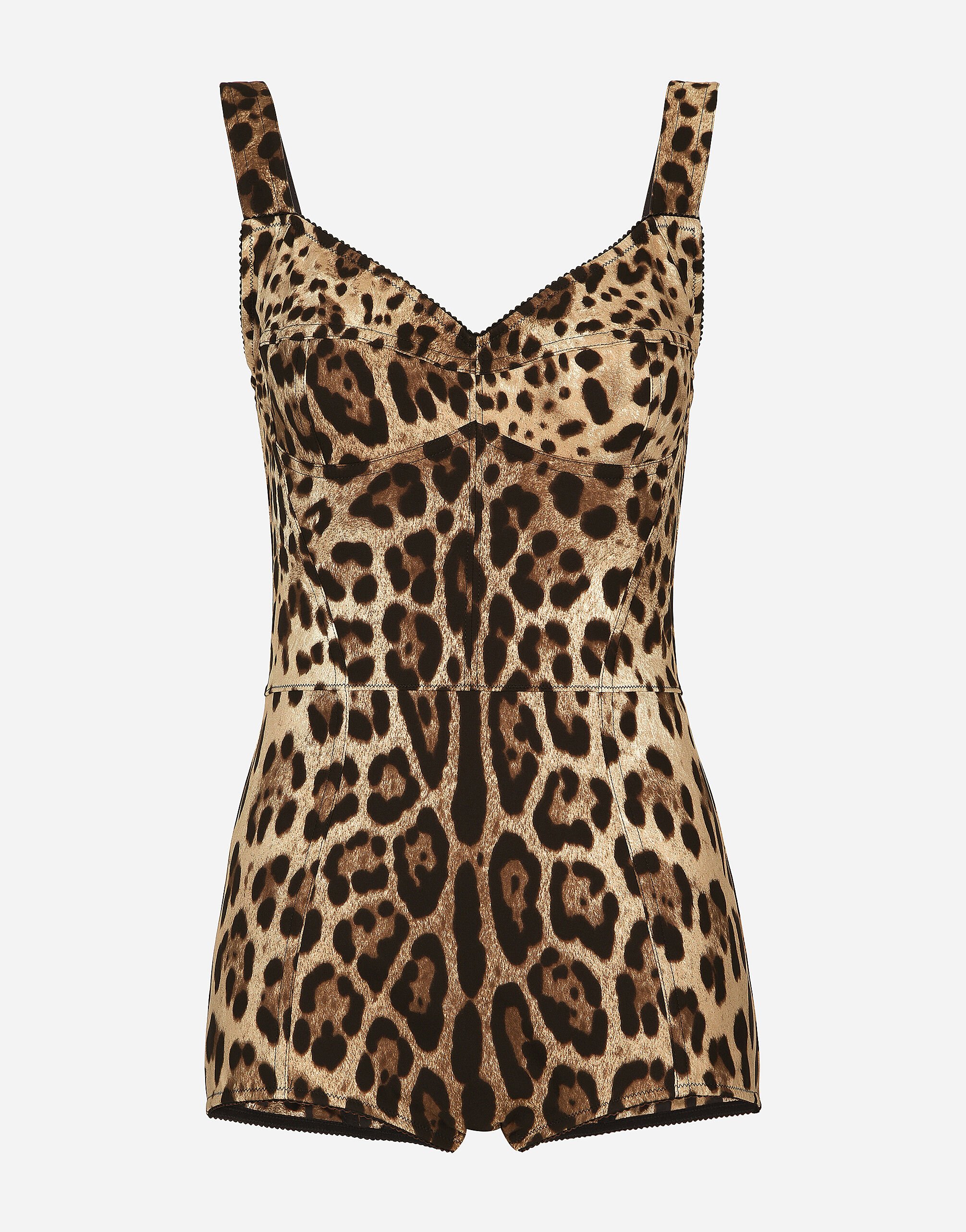 ${brand} Leopard-print charmeuse bodysuit ${colorDescription} ${masterID}