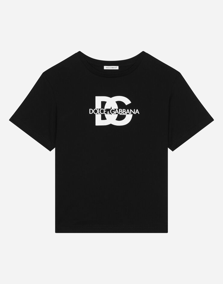 Dolce & Gabbana Jersey T-shirt with DG logo print Negro L4JTEYG7M4H