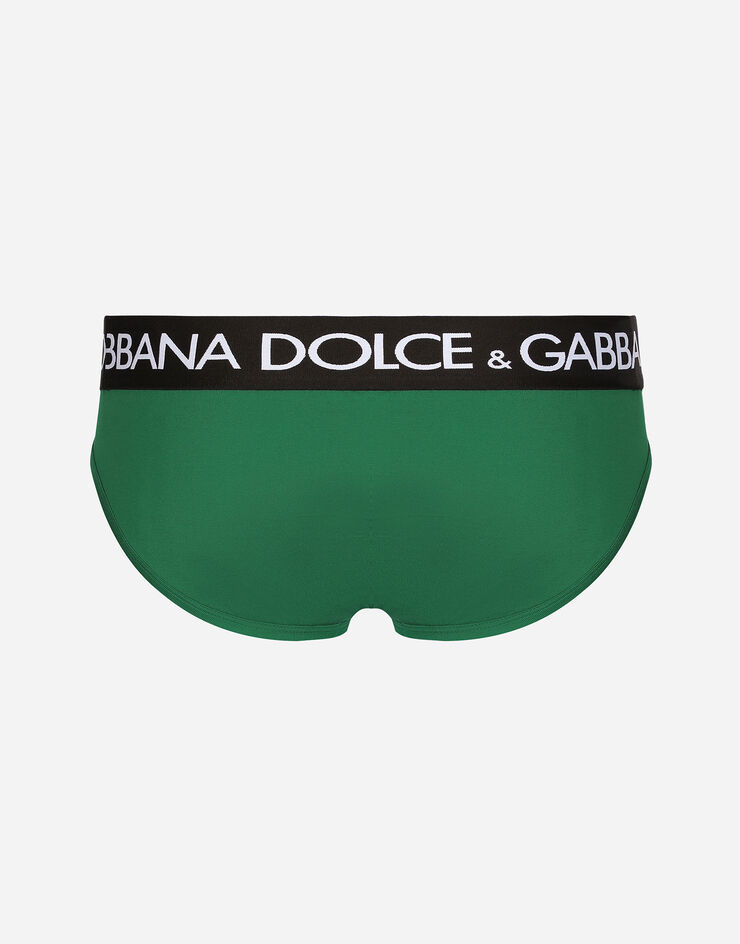 Dolce & Gabbana Midi-Slip aus bi-elastischem Baumwolljersey Grün M3D03JONN97