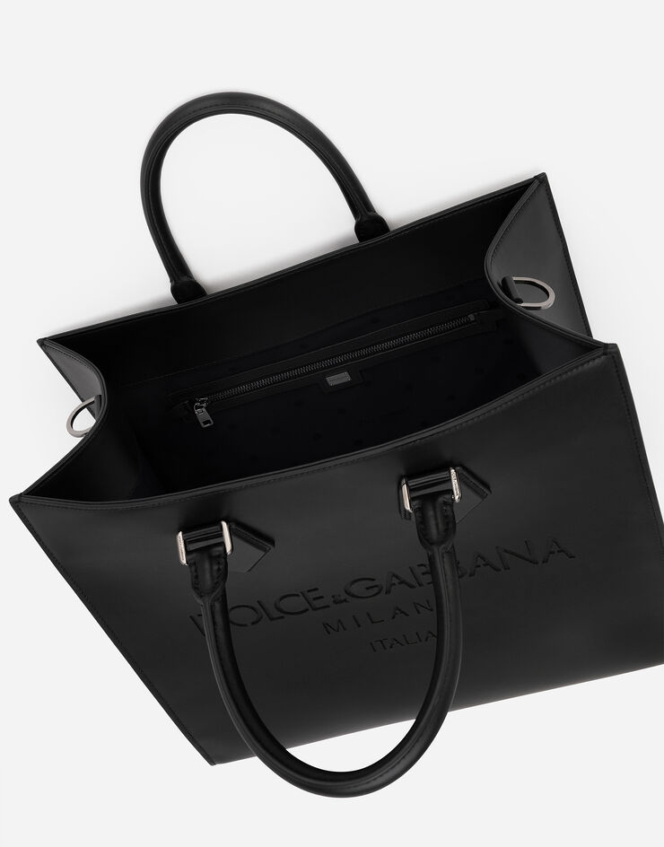 Dolce & Gabbana Calfskin Edge shopper with logo Black BM1796AS738