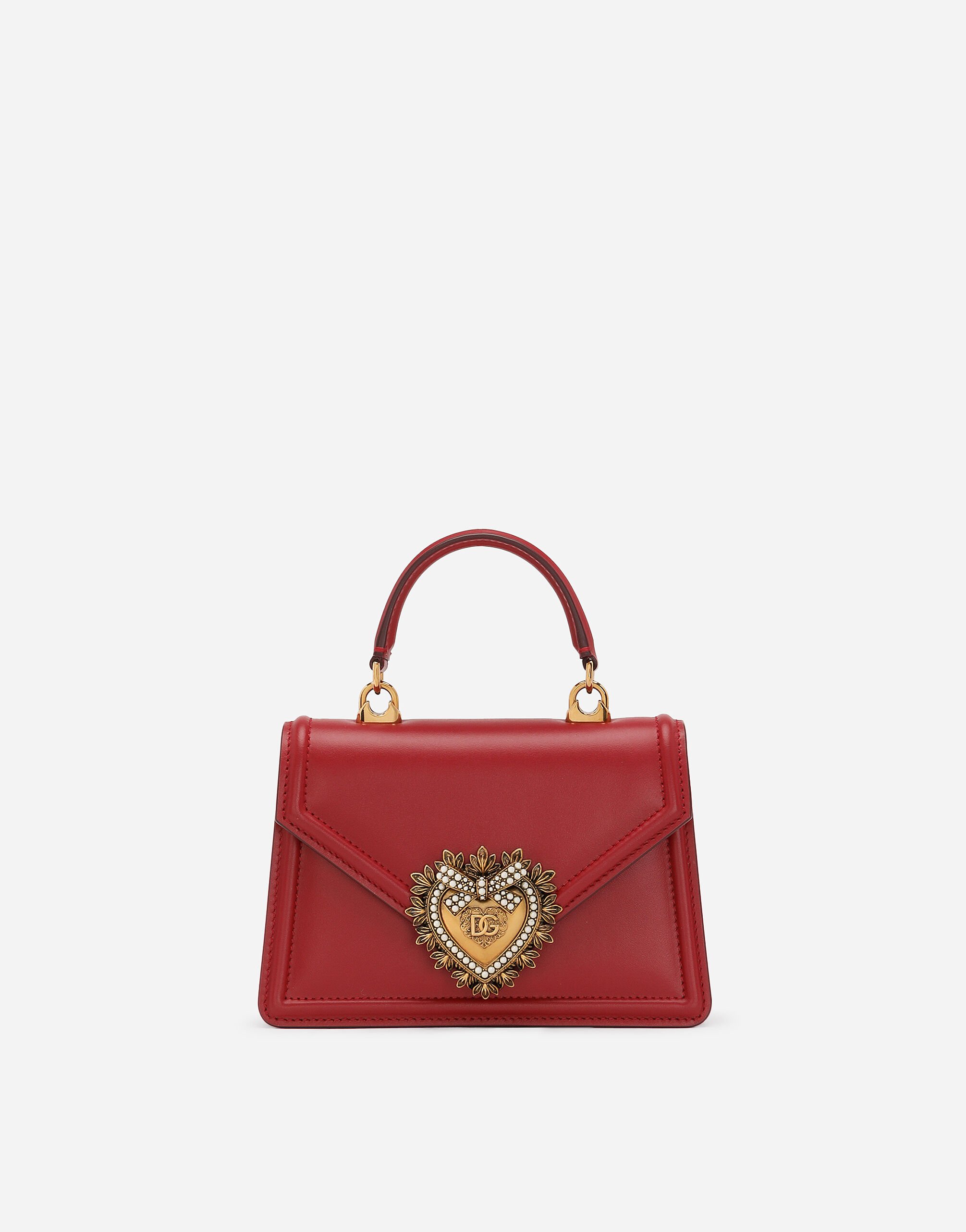 Dolce & Gabbana حقيبة ديفوشن صغيرة من جلد عجل ذهبي BB6711A1016