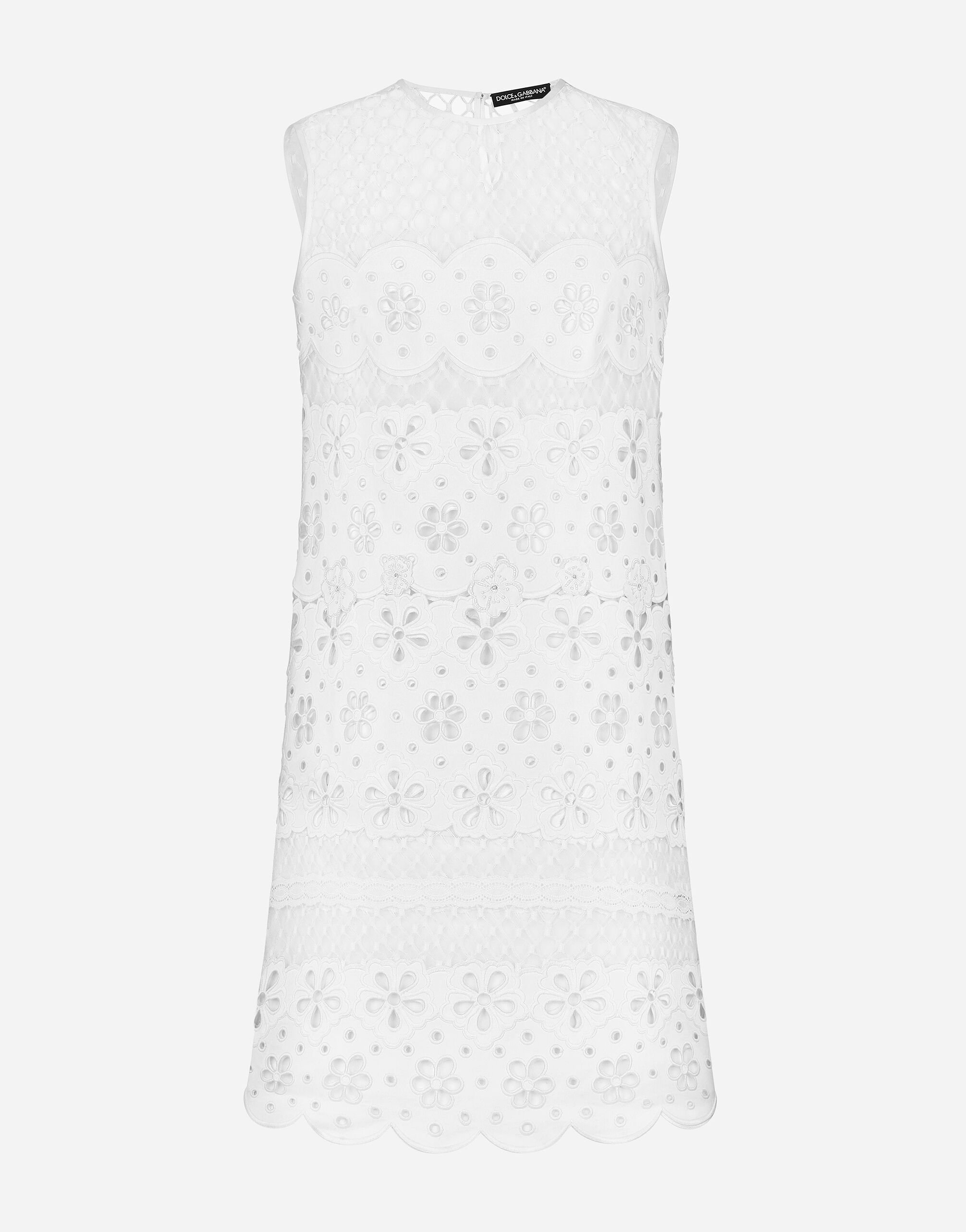 Dolce & Gabbana Short cotton dress with cut-out detailing White F6JIHZGDCJR