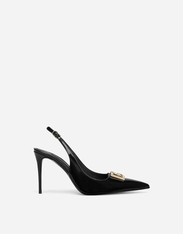 Dolce & Gabbana Zapato destalonado en piel de becerro brillante Negro VG6186VN187