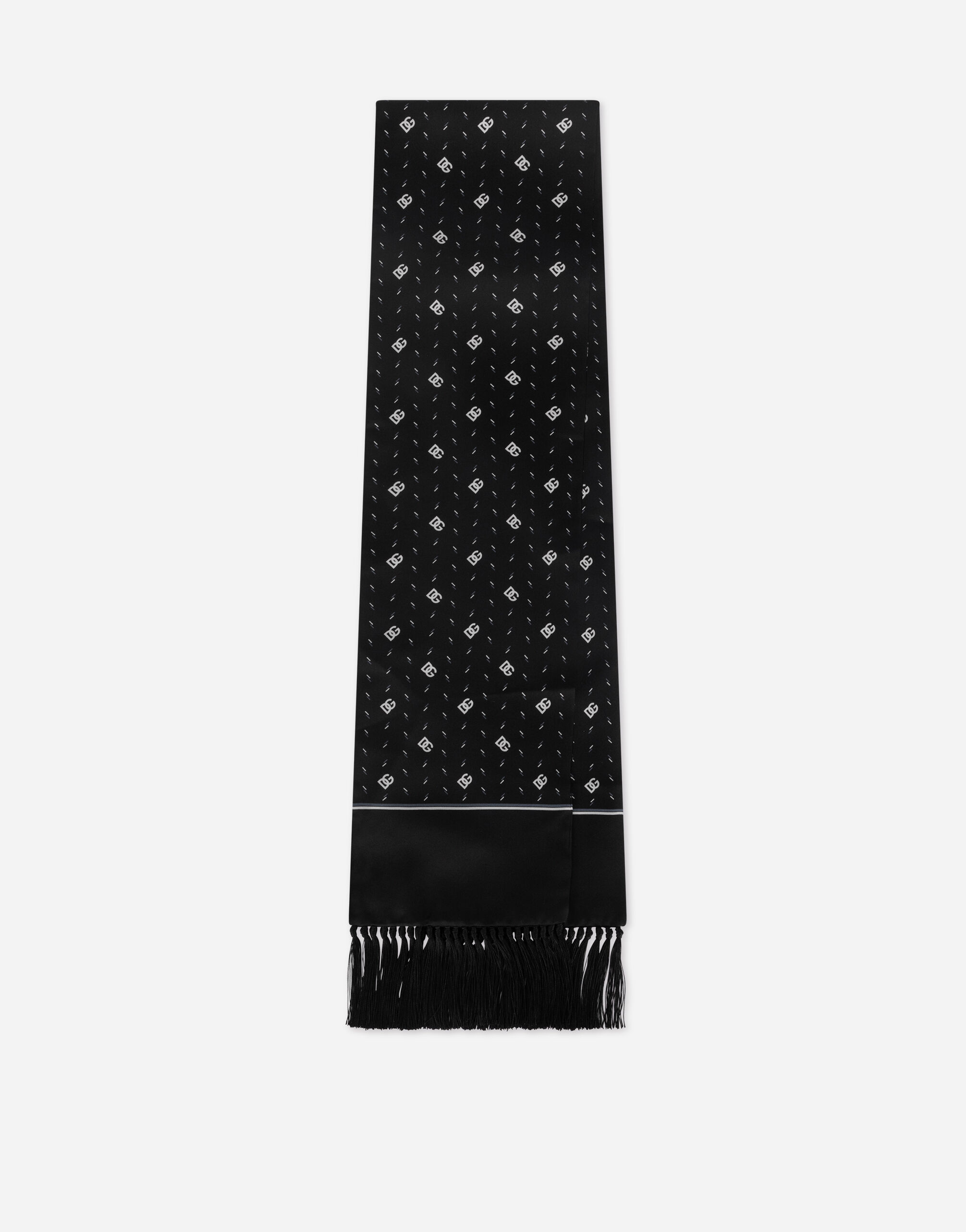 Dolce & Gabbana Silk scarf with DG logo print Print GQ348EG0WS2