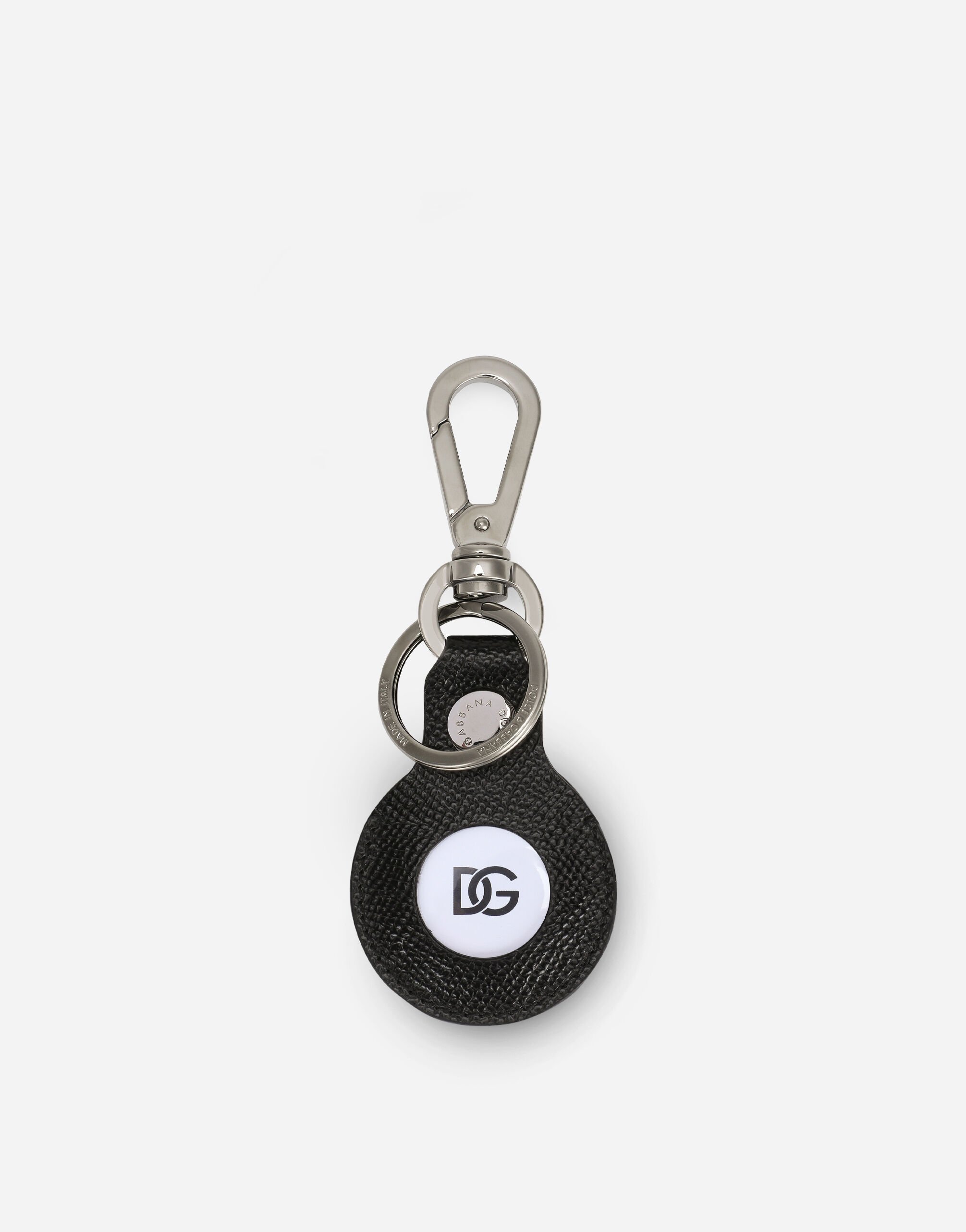 Dolce & Gabbana Dauphine calfskin air tag keychain Black BC4644AX622