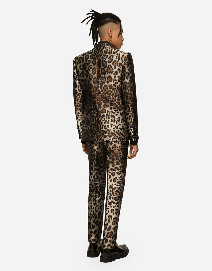 Dolce & Gabbana Double-breasted leopard-design jacquard Sicilia-fit suit Multicolor GKSGMTFJSCN