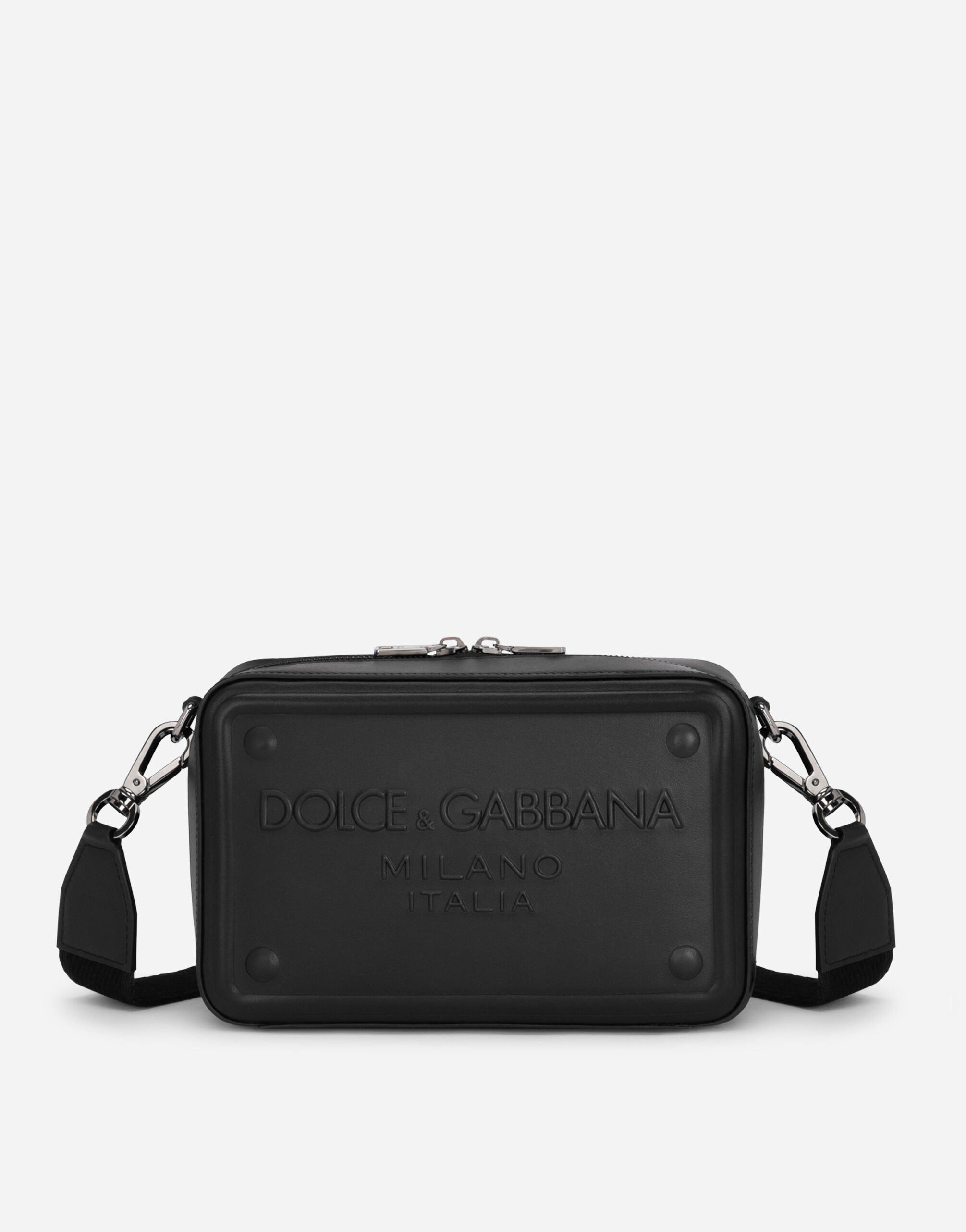 Dolce & Gabbana Sac à bandoulière en cuir de veau avec logo en relief Imprimé G5JH9TFI5JO
