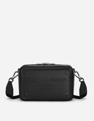Dolce & Gabbana Calfskin crossbody bag with raised logo 인쇄 G5JH9TFI5JO