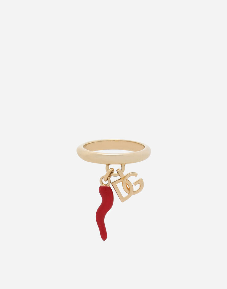 Dolce & Gabbana Обручальное кольцо с логотипом DG и перчиком золотой WRQ6C1W1111