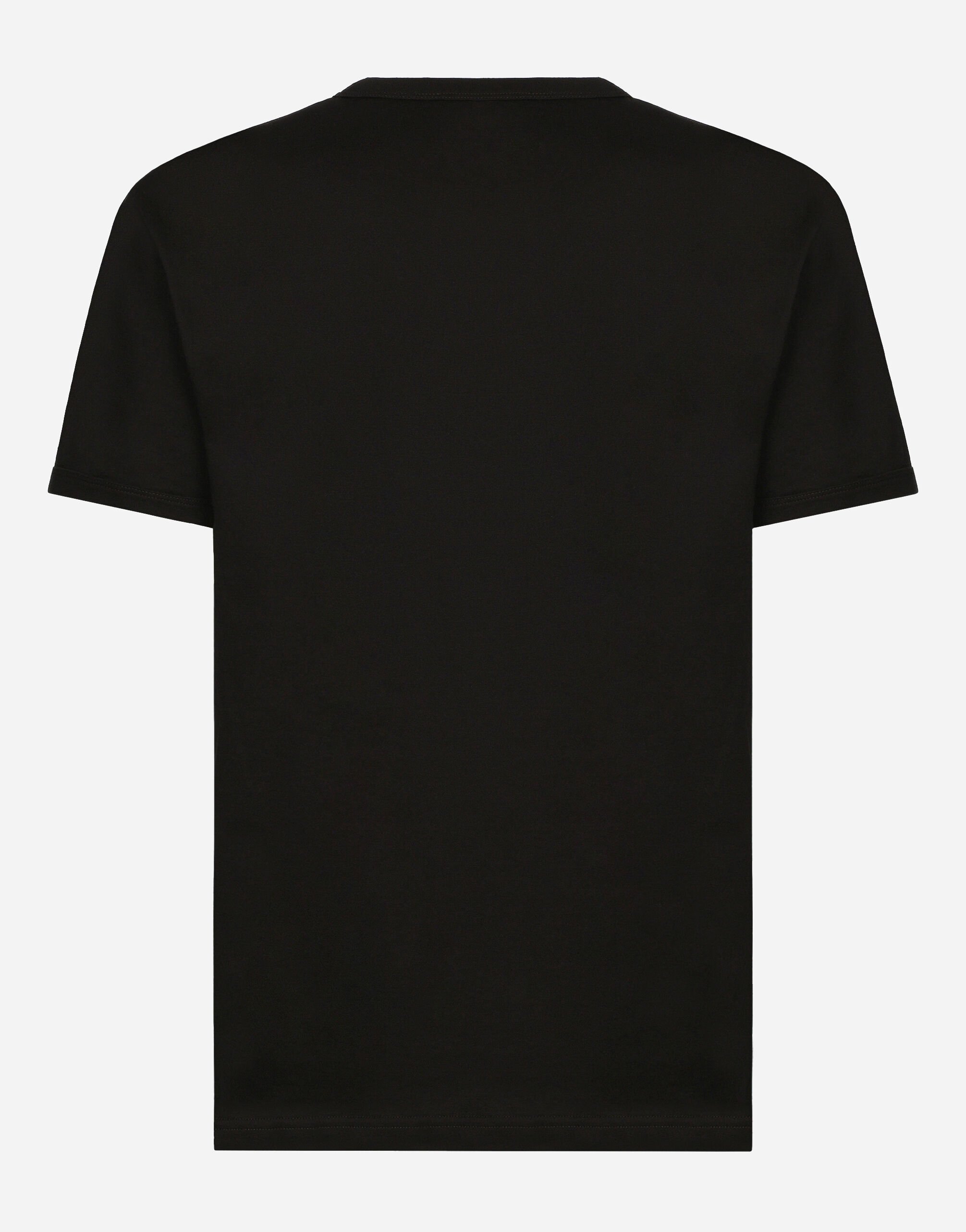 ブラックのメンズ Tシャツ コットン ロゴプレート | Dolce&Gabbana®