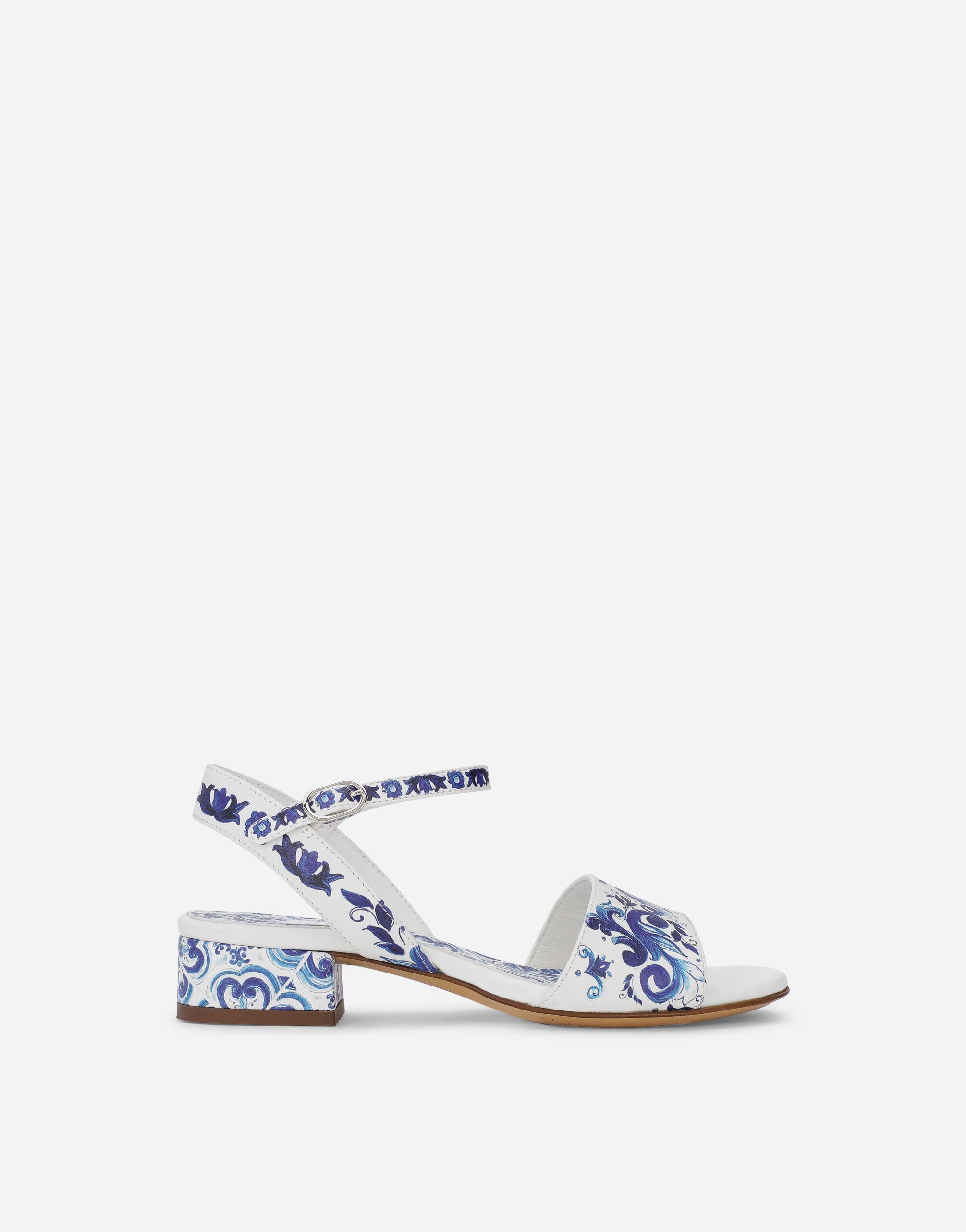 Dolce & Gabbana Majolica-print calfskin sandals Multicolor L53DE7G7EY0