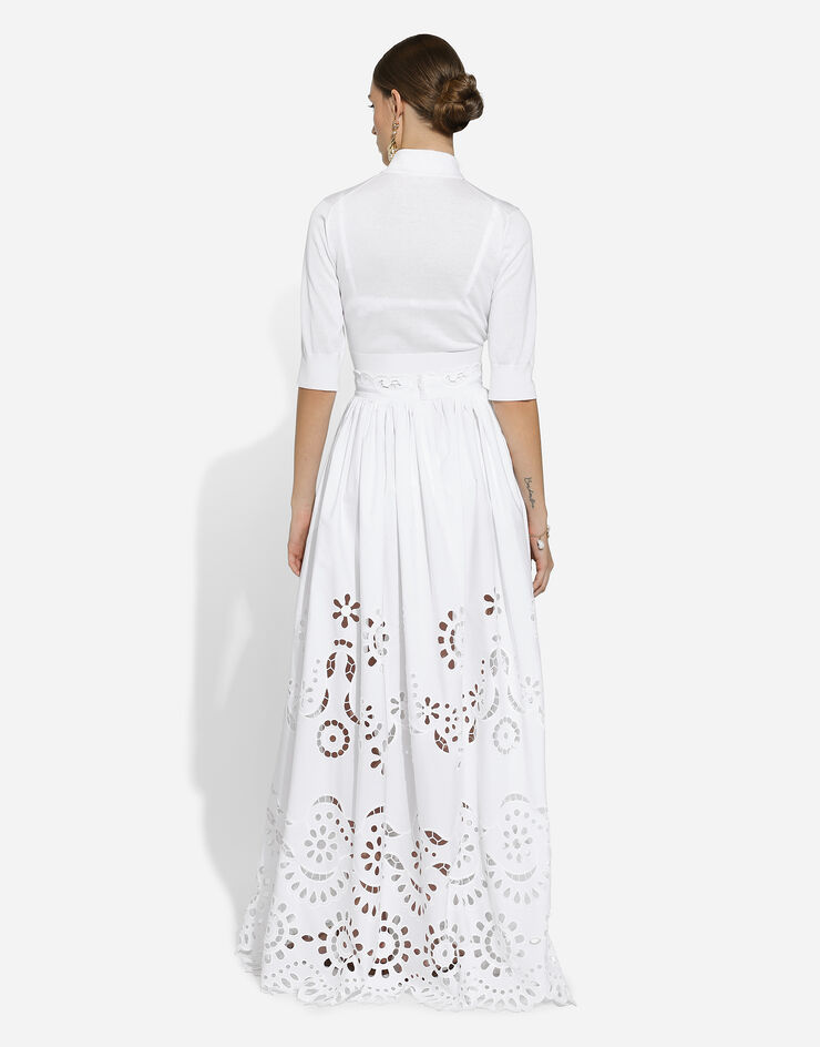 Dolce & Gabbana Cotton and silk cropped polo-shirt White FXZ05TJFMEB
