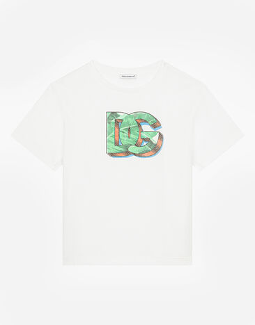 Dolce & Gabbana Jersey T-shirt with DG logo print Print L44S10FI5JO