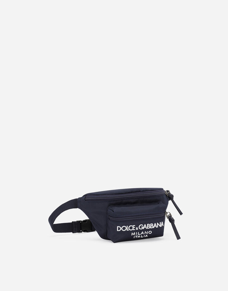 Dolce & Gabbana Nylon belt bag with Dolce&Gabbana logo Blue EM0103AB124