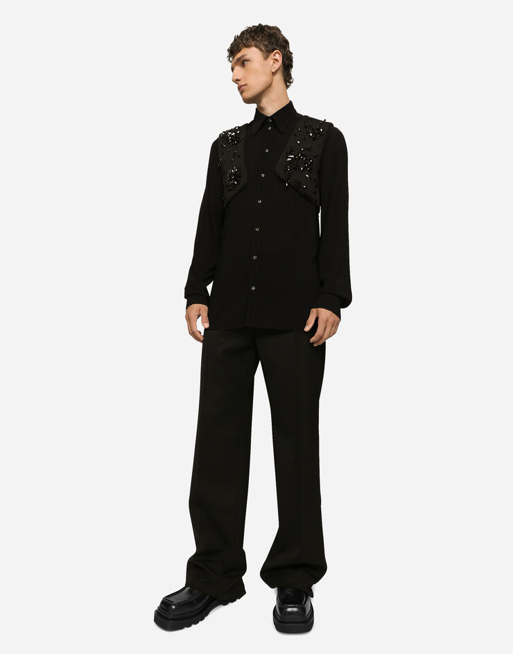 Dolce&Gabbana Technical fabric harness vest with stones ブラック G710EZHUMD6