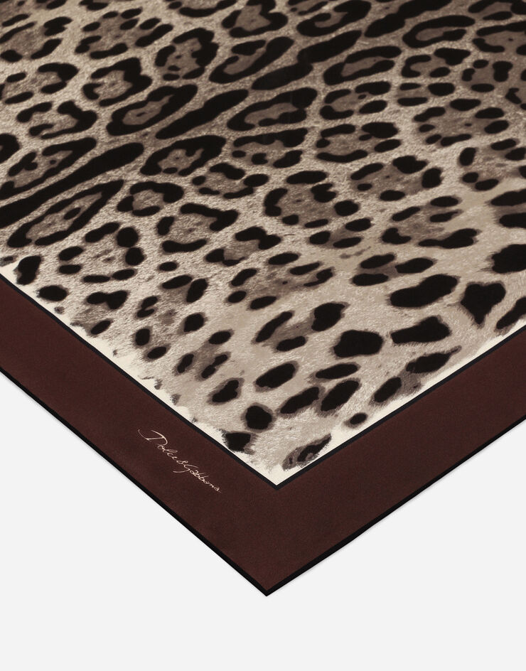 Dolce&Gabbana Leopard-print twill scarf (70x70) Brown FN092RGDBYY
